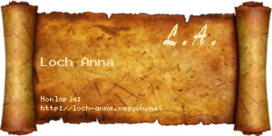 Loch Anna névjegykártya